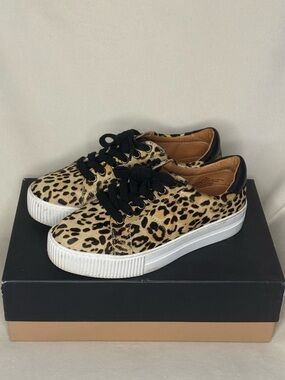 Halogen Leopard Print Platform Sneakers with Black Trim